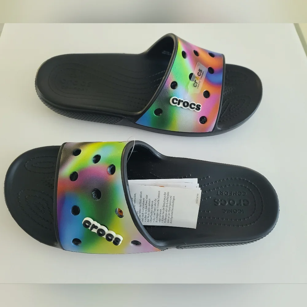 Crocs Men's Classic Solarized Slides Sandals Multicolor Size 13